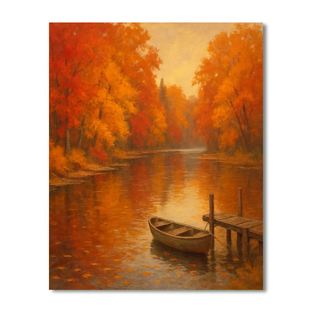 Autumn Reflections At Ember Lake Numbered painting kits