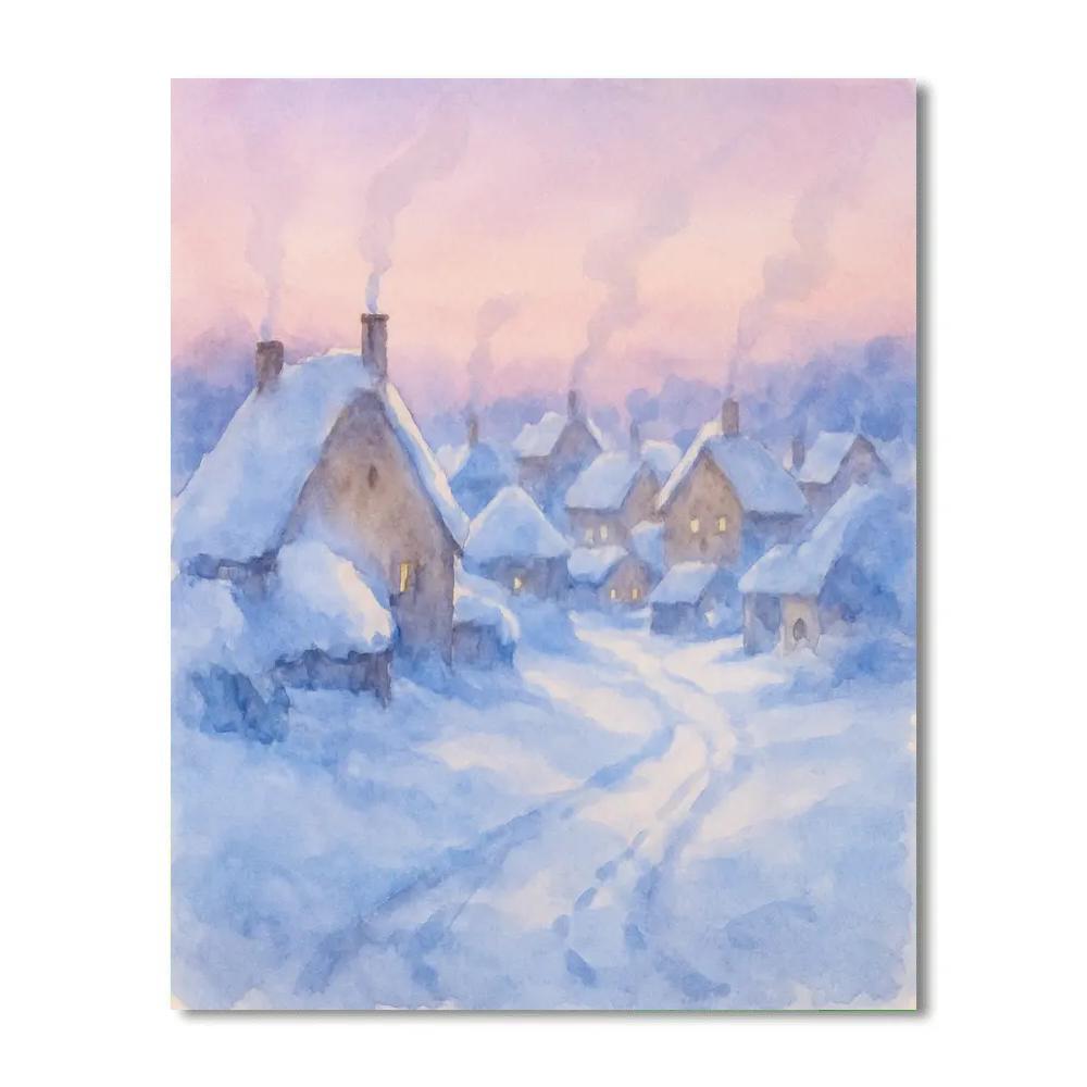 Lavender Dawn Over Silent Village paint by numbers