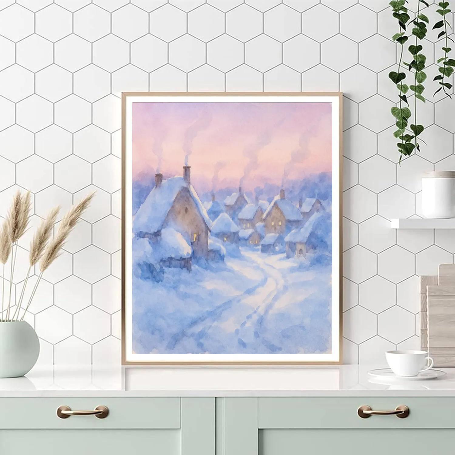 Lavender Dawn Over Silent Village paint by numbers