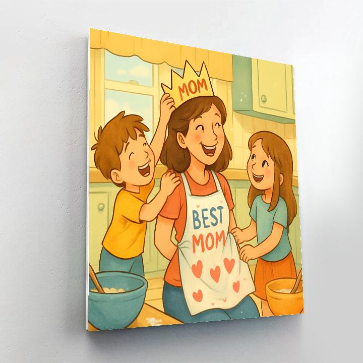 Mothers Day Kitchen Apron Crowns Numbered painting kits