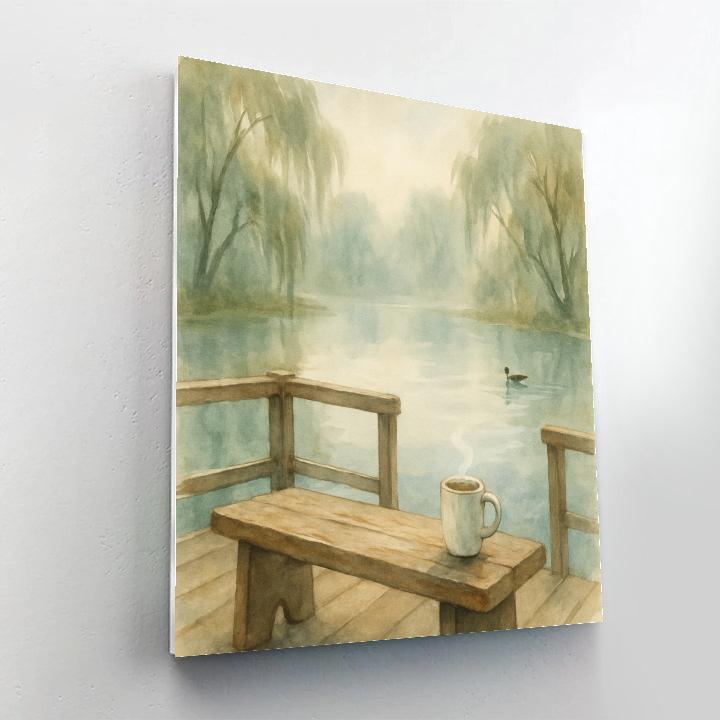 Foggy Morning Tea On Willow Pond Paint by numbers kits