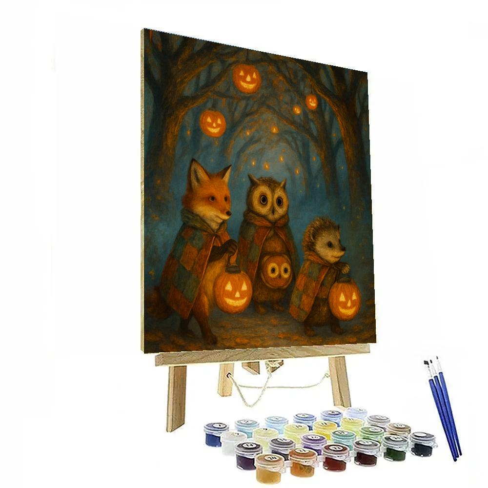 Lantern Parade In The Enchanted Hollow painting number kit