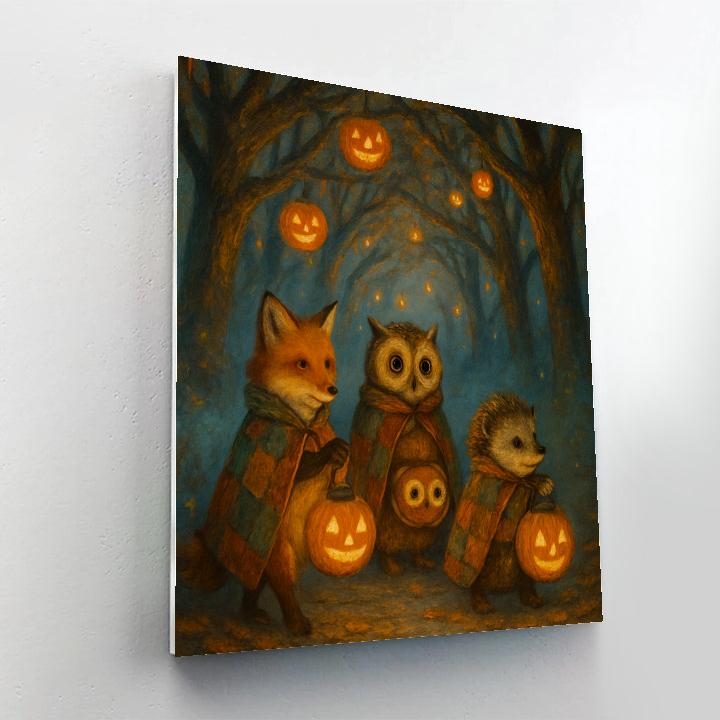 Lantern Parade In The Enchanted Hollow painting number kit