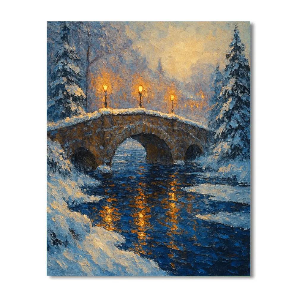 Bridge Of Icy Lantern Glow Numbered painting kits