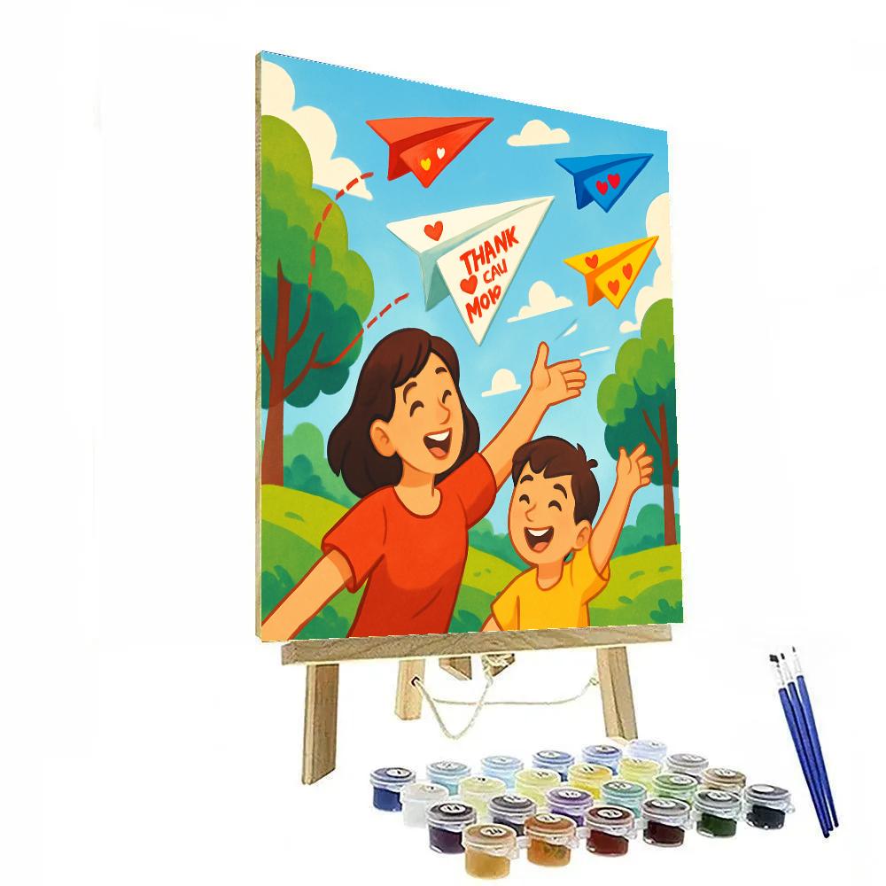 Mothers Day Paper Plane Parade painting number kit