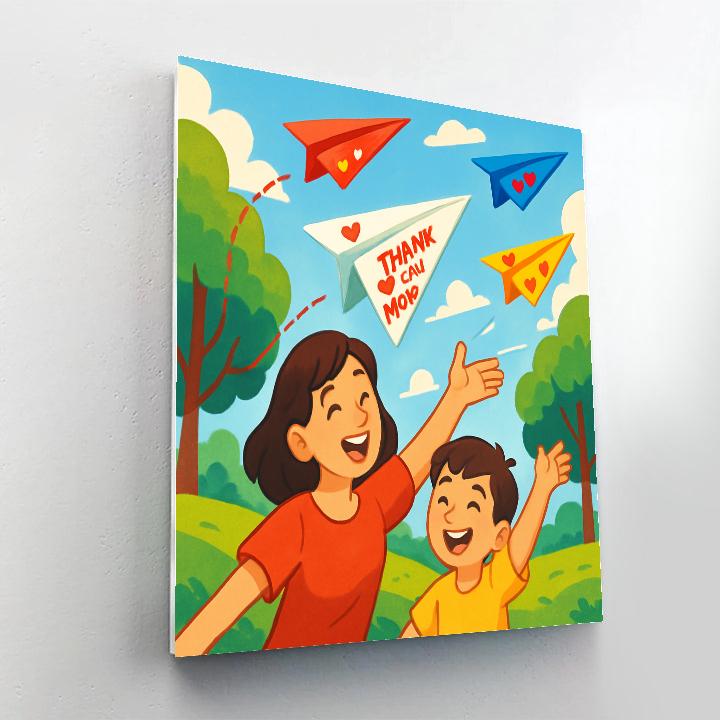 Mothers Day Paper Plane Parade painting number kit