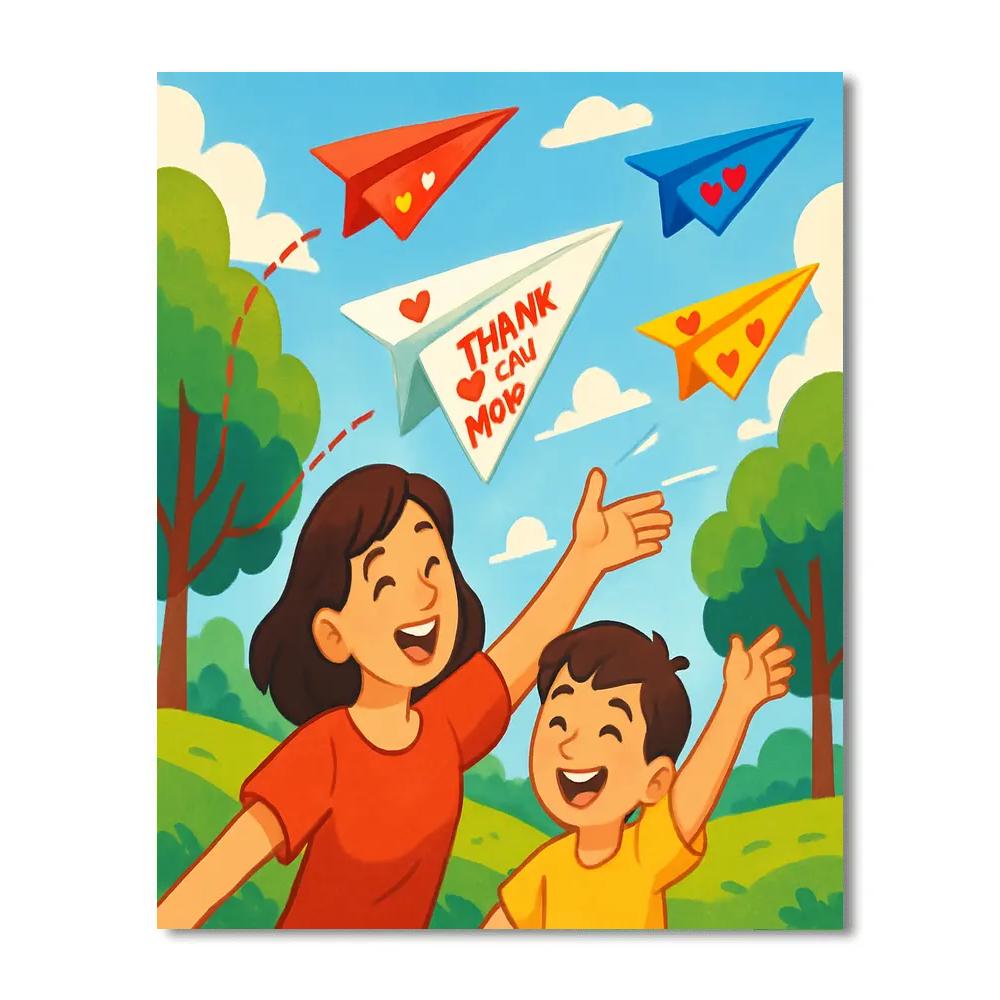 Mothers Day Paper Plane Parade painting number kit