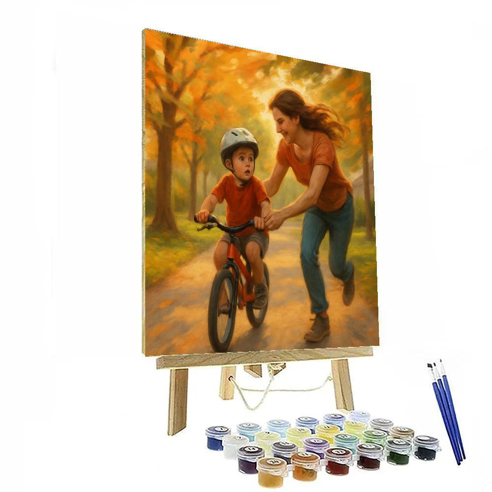 First Bike Ride With Moms Steady Hands Numbered painting kits