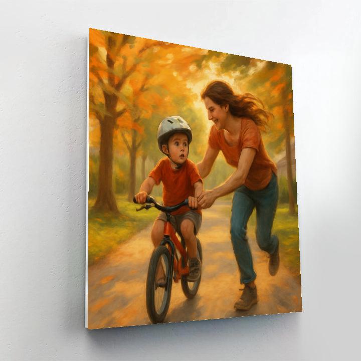 First Bike Ride With Moms Steady Hands Numbered painting kits