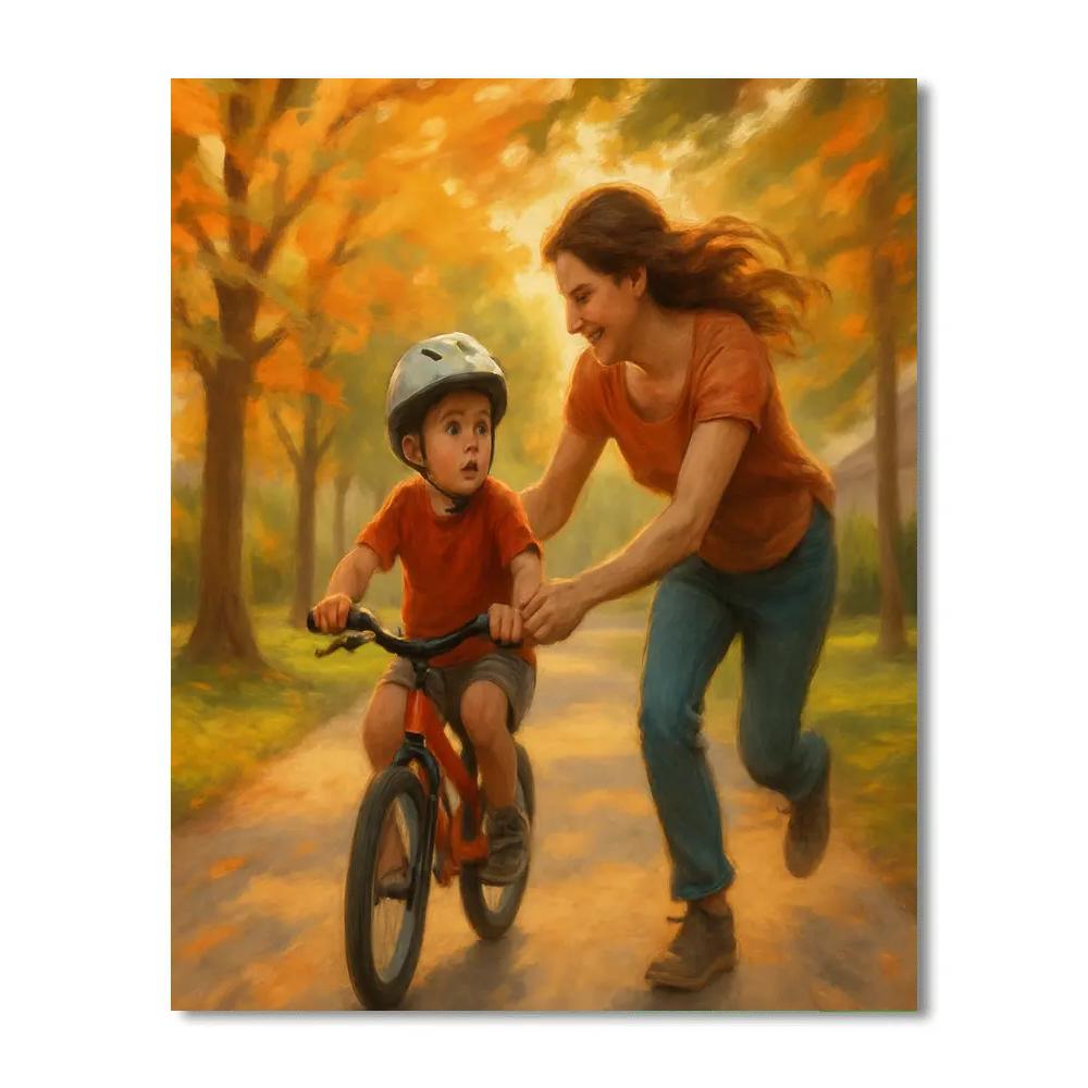 First Bike Ride With Moms Steady Hands Numbered painting kits