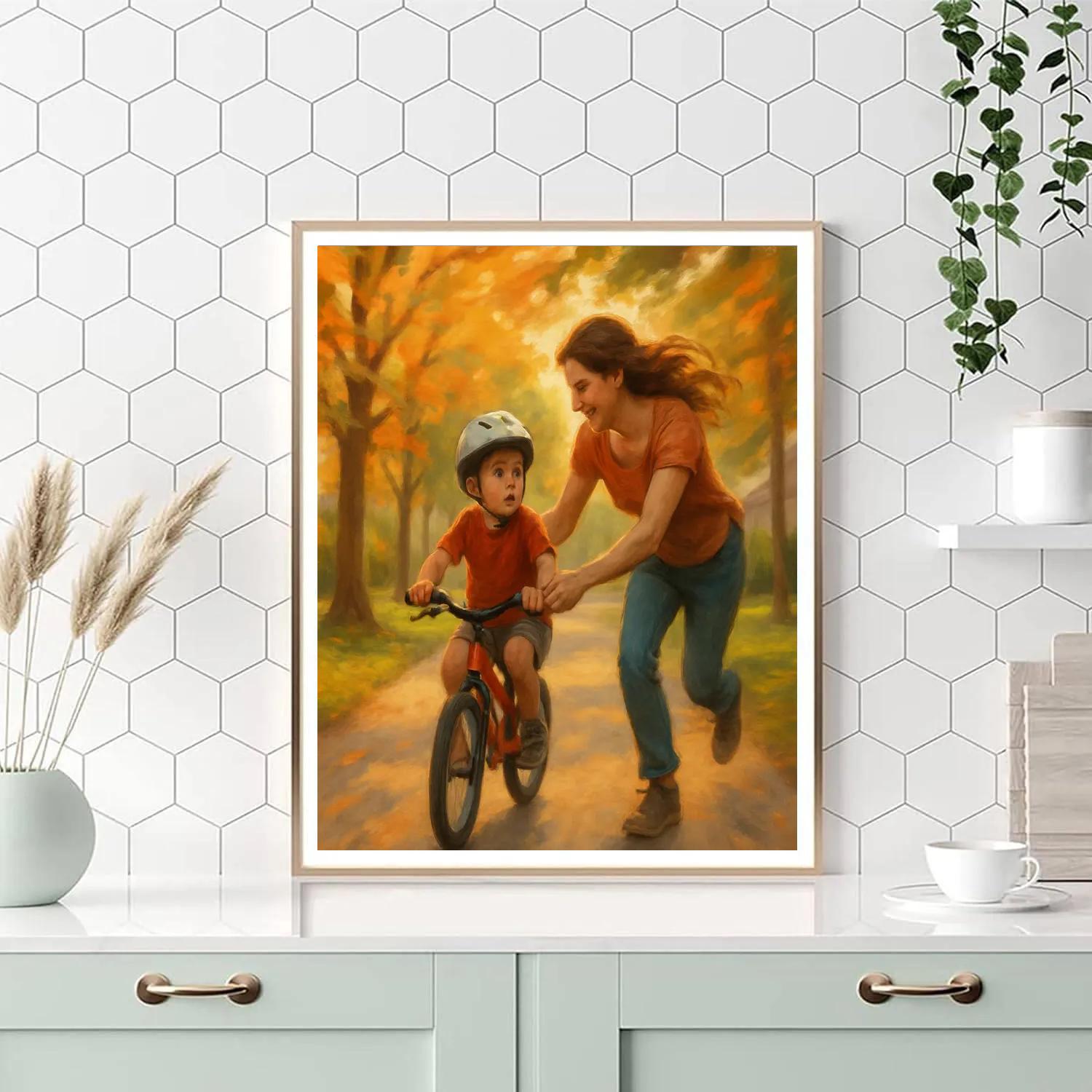 First Bike Ride With Moms Steady Hands Numbered painting kits