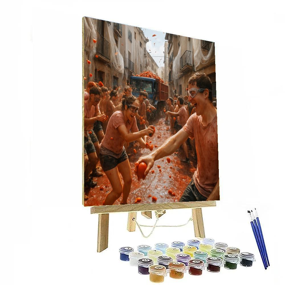 La Tomatina Tomato Battle In Bunol Streets Paint by numbers art