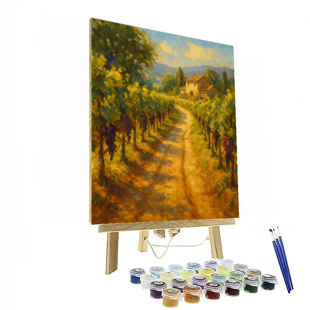 Sunlit Vineyard Lane paint by number