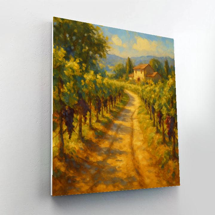 Sunlit Vineyard Lane paint by number