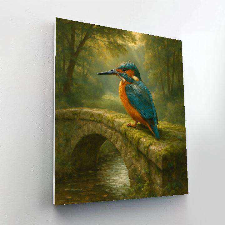 Kingfisher By The Quiet Stone Bridge paint by numbers