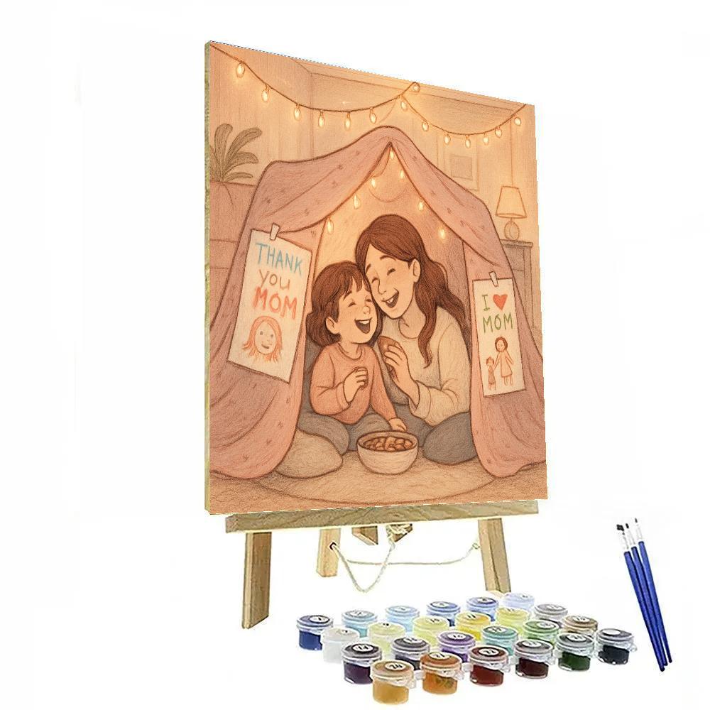 Mothers Day Fort Of Pillows And Dreams Numbered painting kits