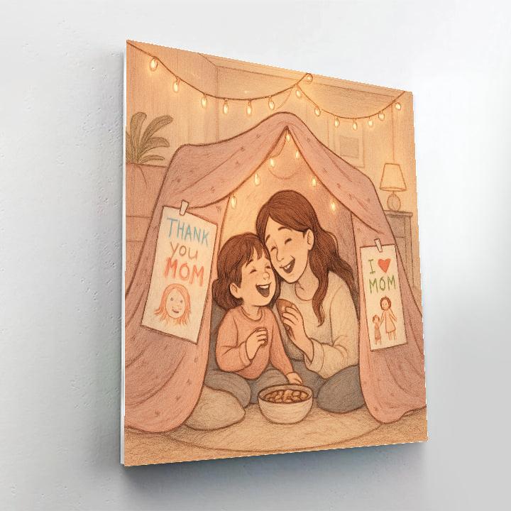 Mothers Day Fort Of Pillows And Dreams Numbered painting kits