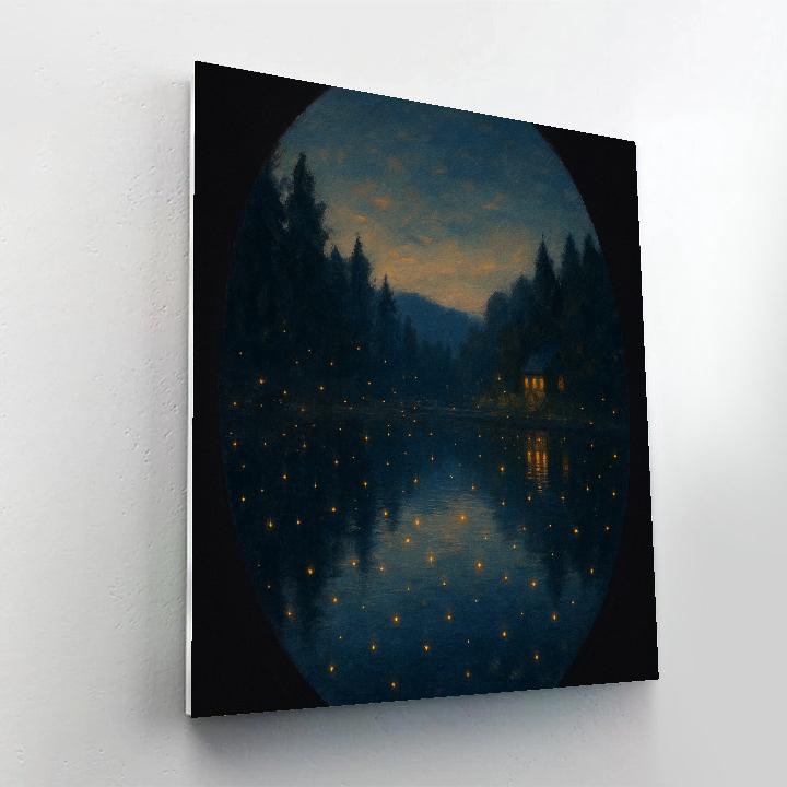 Firefly Evening At Mirror Lake paint by number