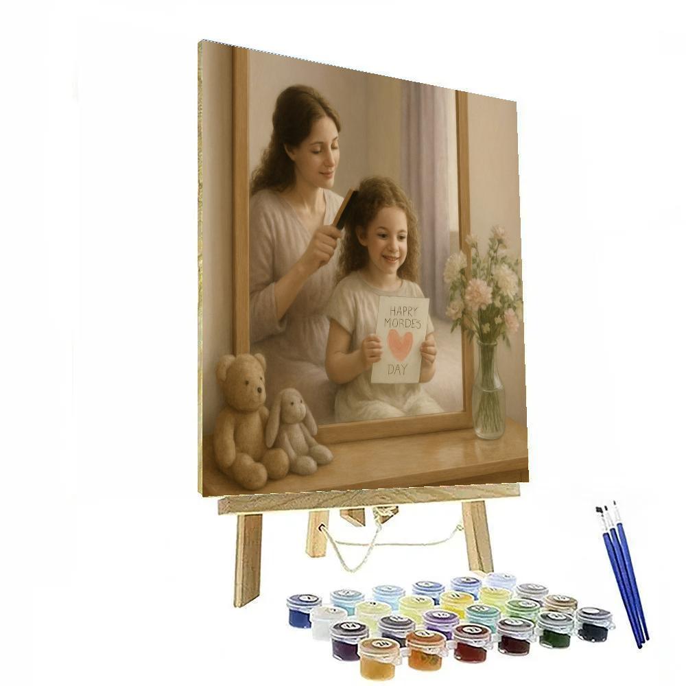 Brushing Little Curls On Mothers Day Morning Paint by numbers kits