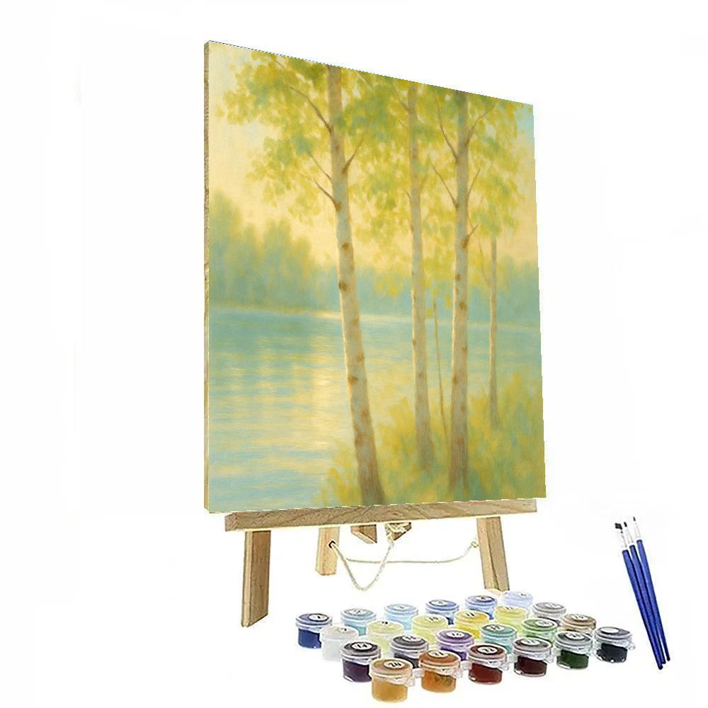 Morning Light Through Birch By Lakeside Paint by numbers kits