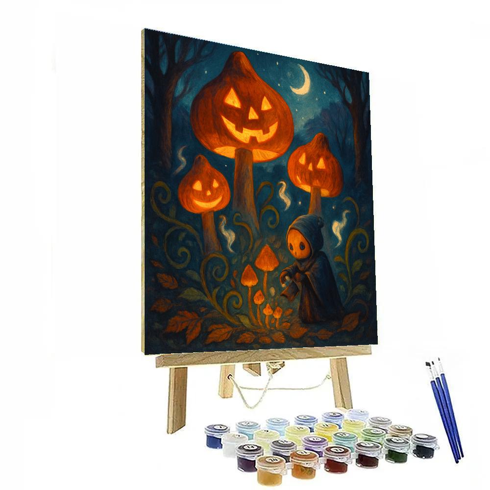 Midnight Mushroom Lantern Garden Numbered painting kits