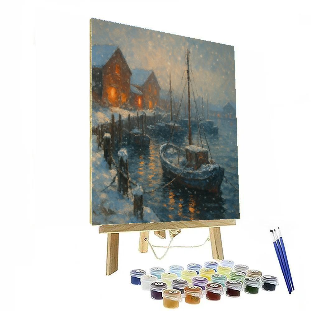 Harbor Lights In Winter Haze paint by color