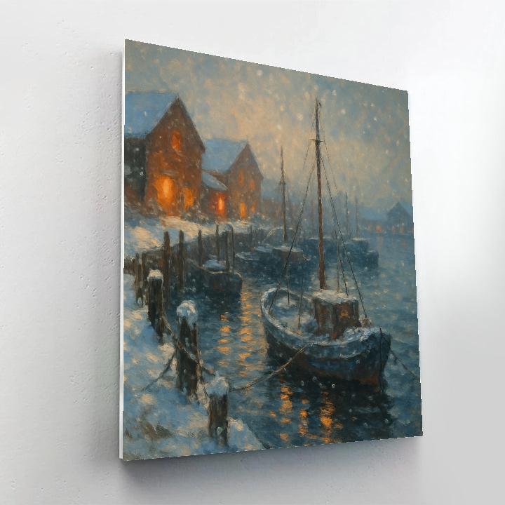 Harbor Lights In Winter Haze paint by color