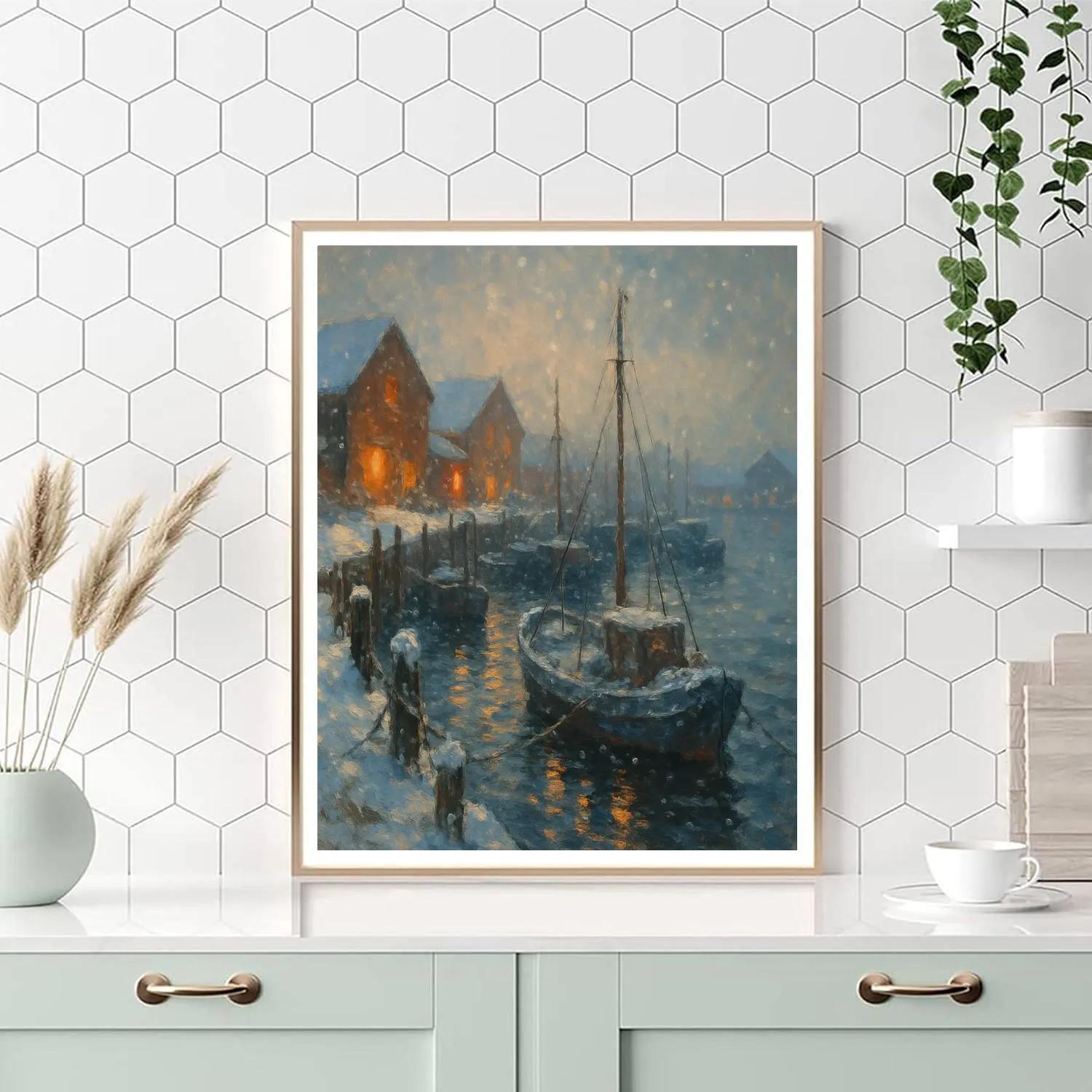 Harbor Lights In Winter Haze paint by color