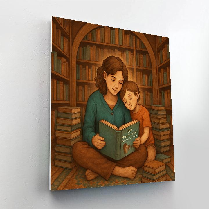 Library Adventures With Mom Paint by numbers art