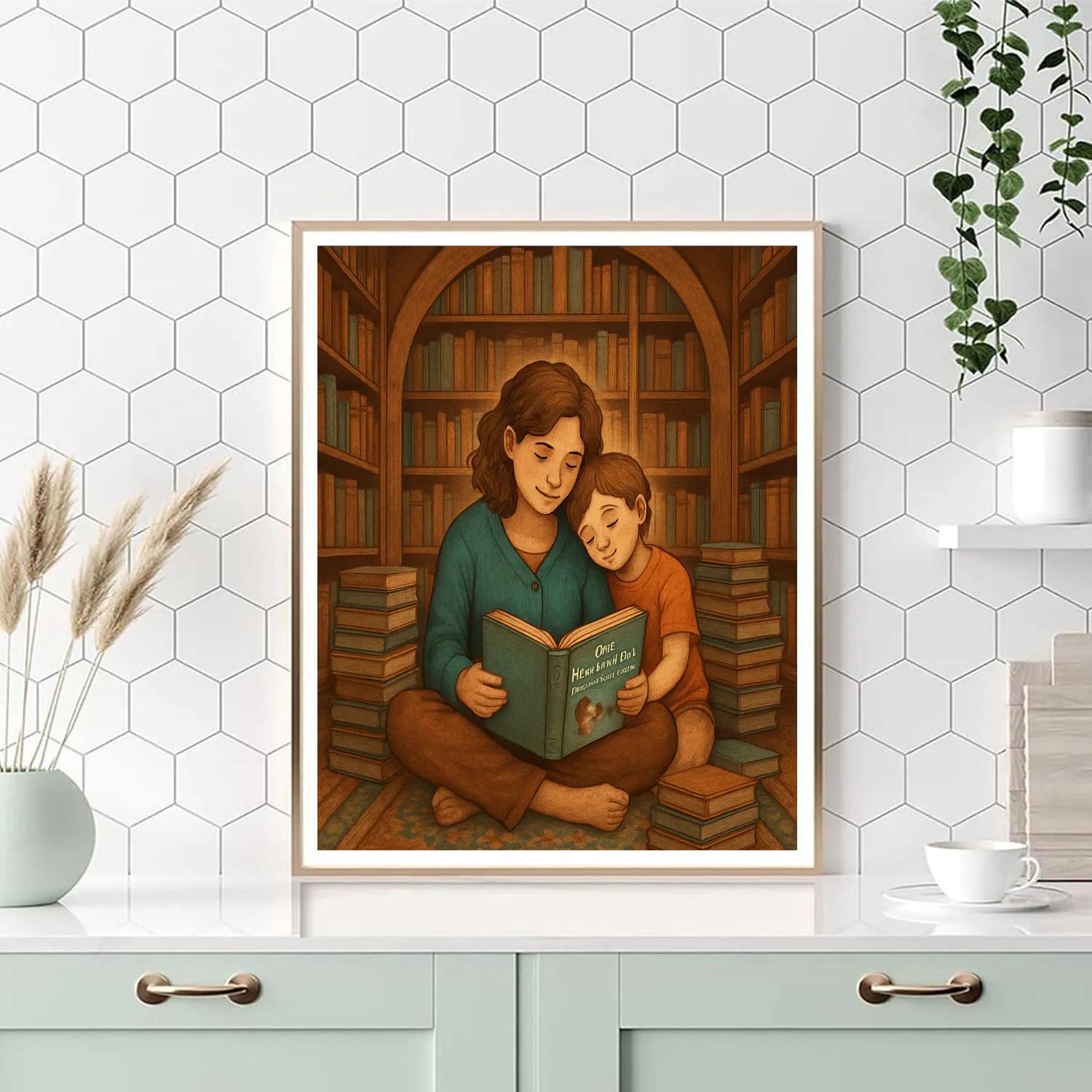 Library Adventures With Mom Paint by numbers art