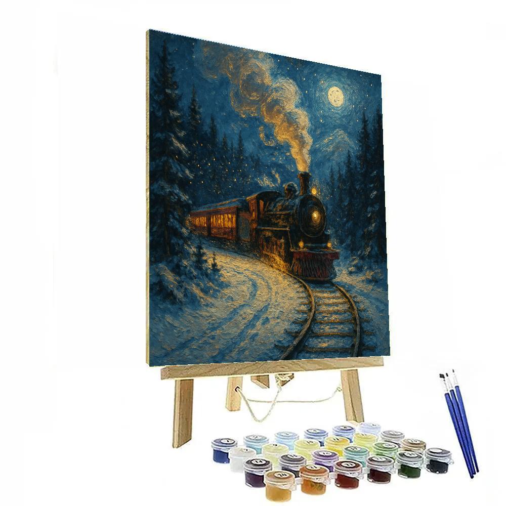 Midnight Train To The North Pole DIY paint by numbers