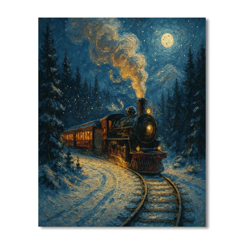Midnight Train To The North Pole DIY paint by numbers