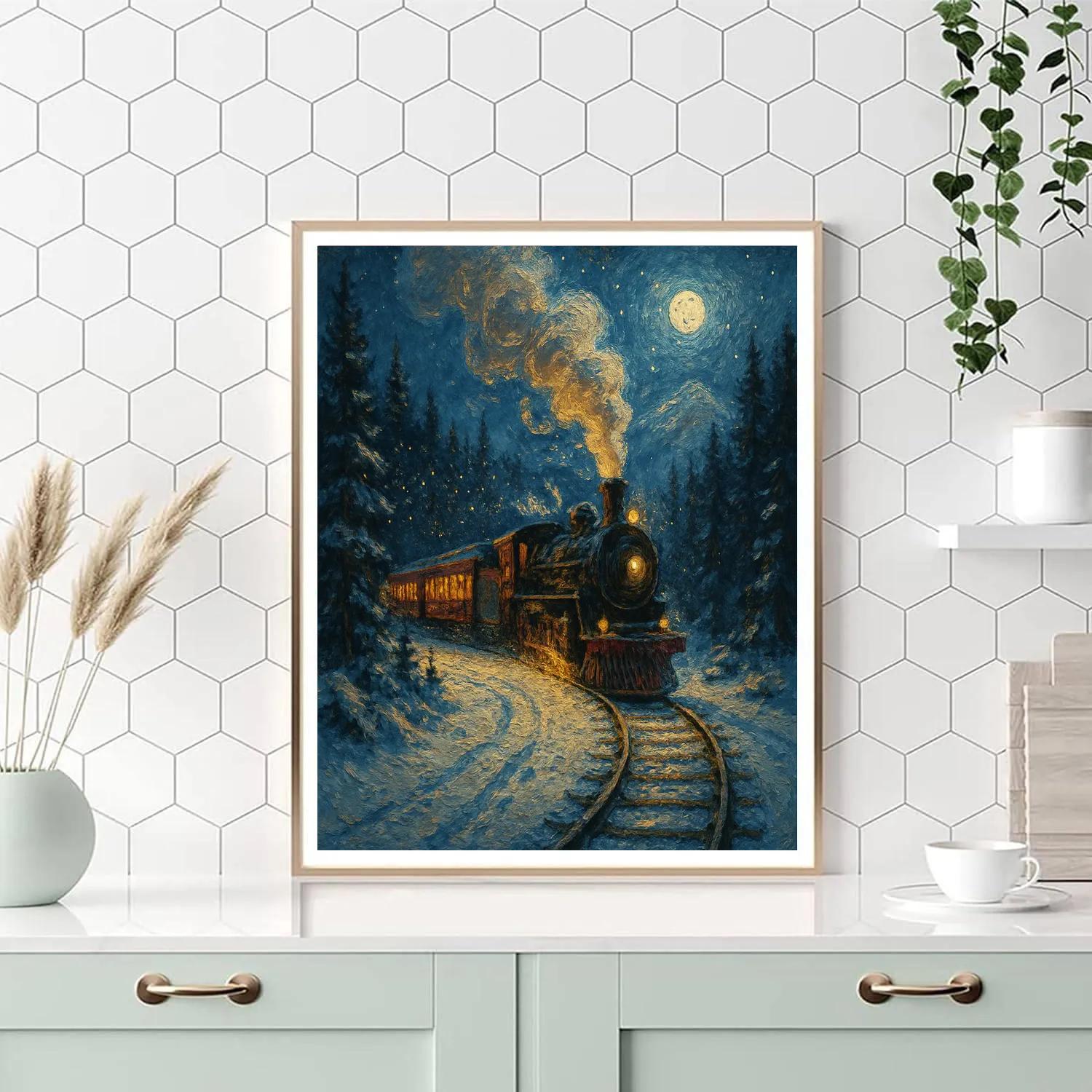 Midnight Train To The North Pole DIY paint by numbers