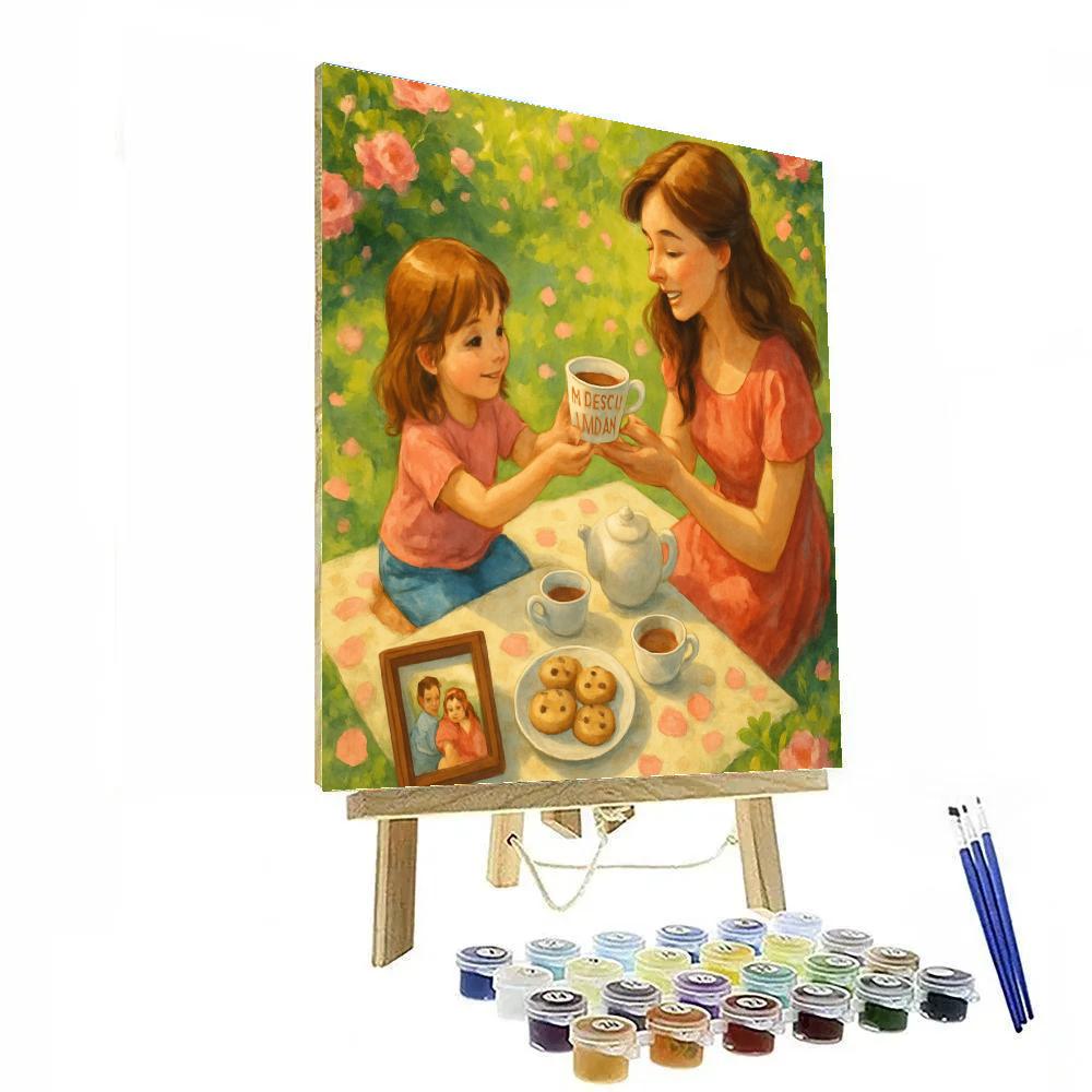 Mothers Day Garden Tea Picnic paint by number