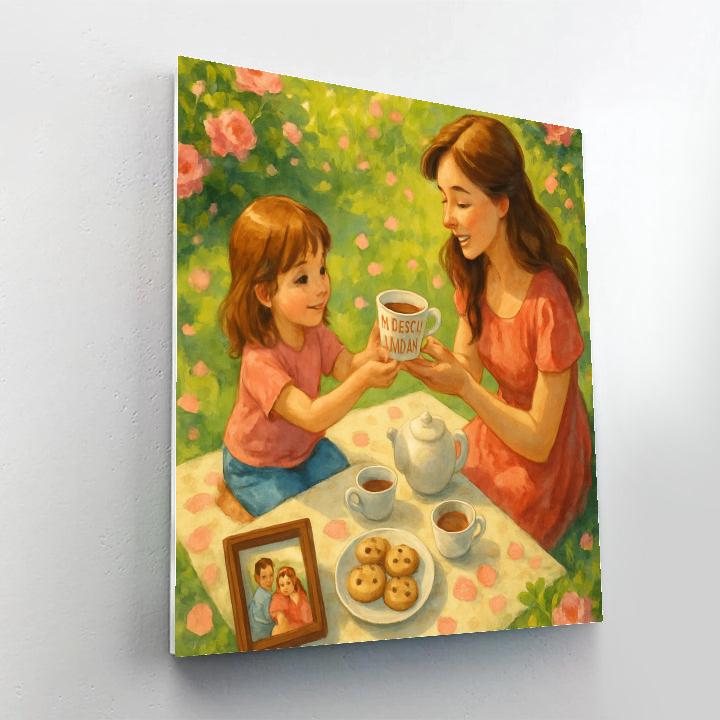 Mothers Day Garden Tea Picnic paint by number