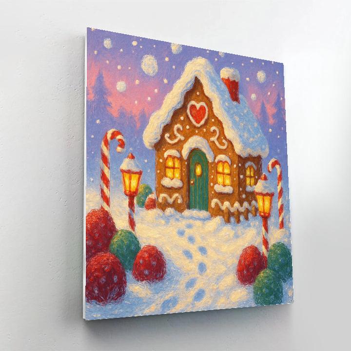 Gingerbread Cottage On Frost Lane Paint by numbers kits