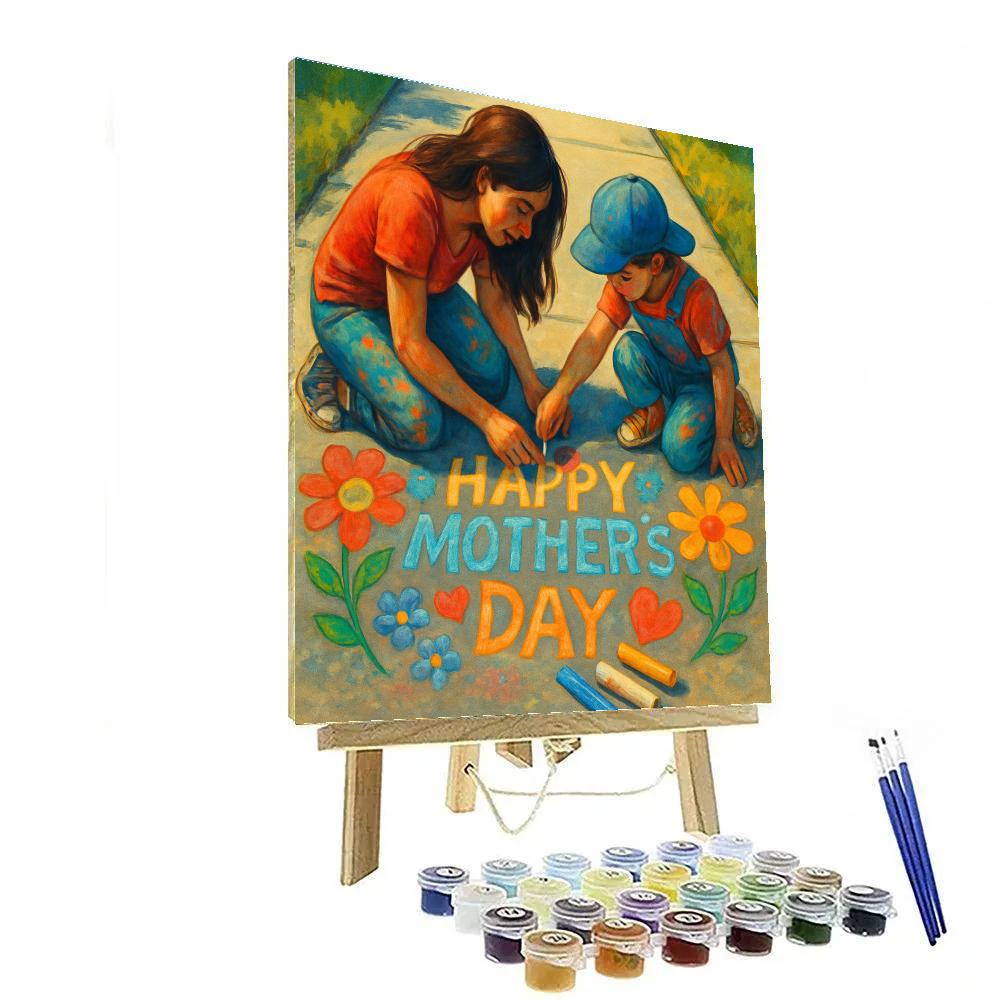 Sidewalk Chalk Blossoms For Mom Numbered painting kits