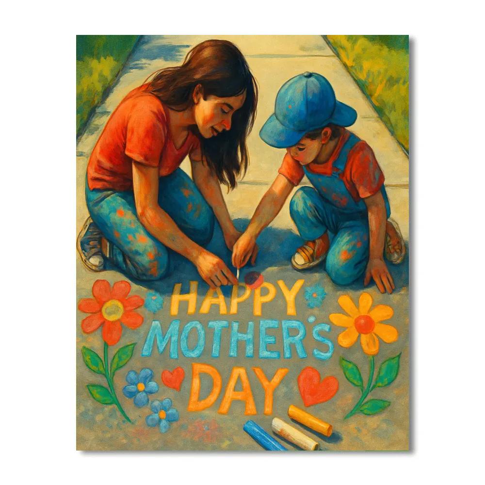 Sidewalk Chalk Blossoms For Mom Numbered painting kits