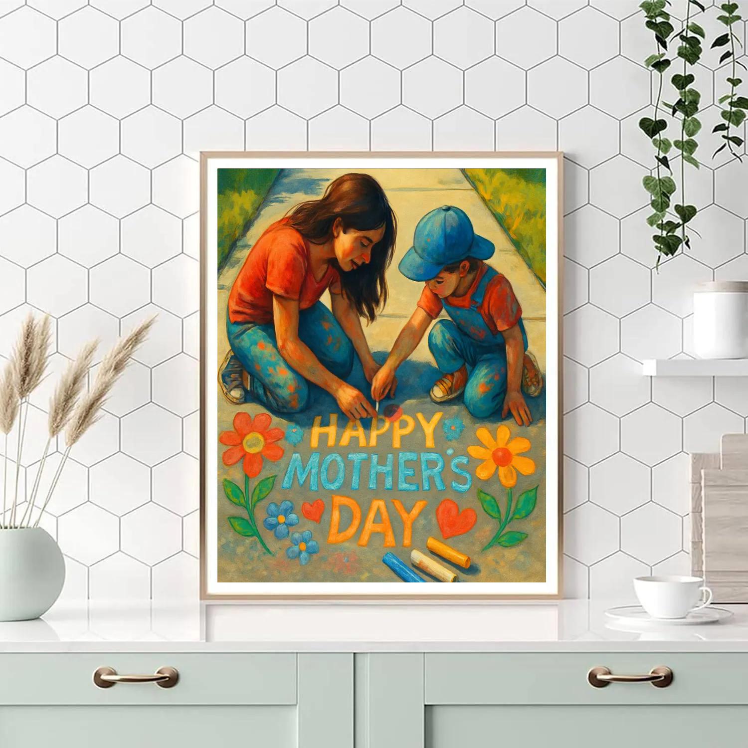 Sidewalk Chalk Blossoms For Mom Numbered painting kits