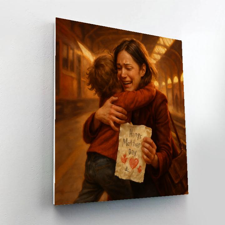 Mothers Day Train Station Reunion Number painting