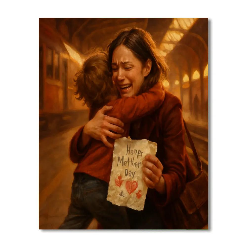 Mothers Day Train Station Reunion Number painting