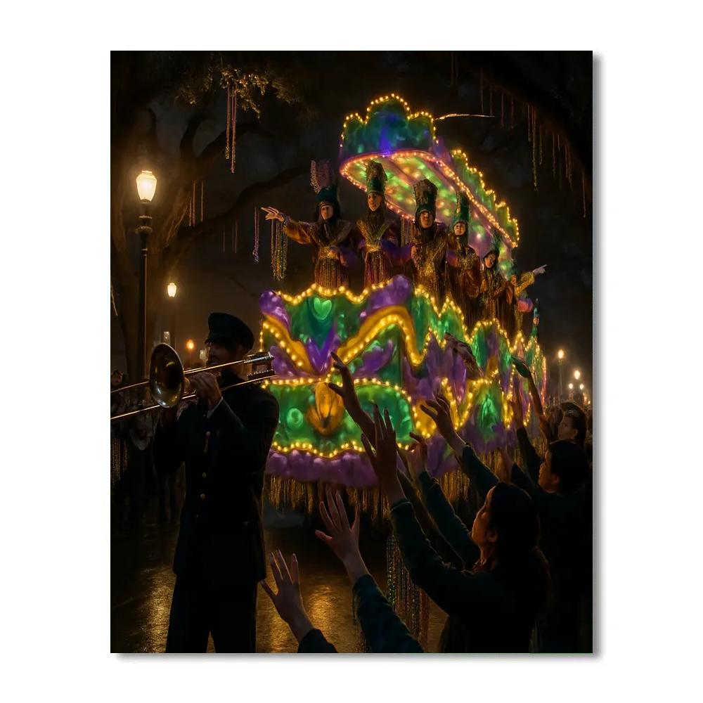Mardi Gras Night Parade In New Orleans Numbered painting kits