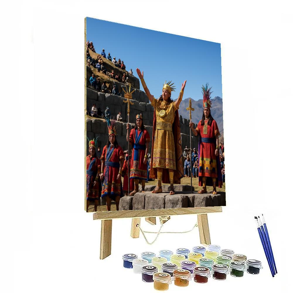 Inti Raymi Sun Festival At Sacsayhuaman paint by color