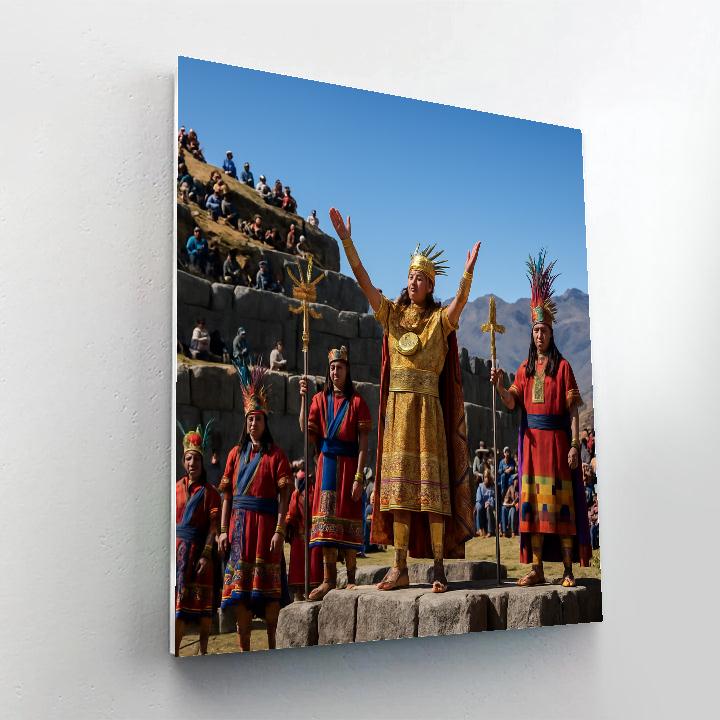 Inti Raymi Sun Festival At Sacsayhuaman paint by color