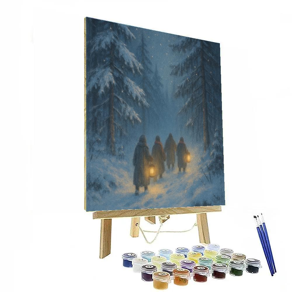 Lantern Walk Through Silent Pines Paint by numbers kits
