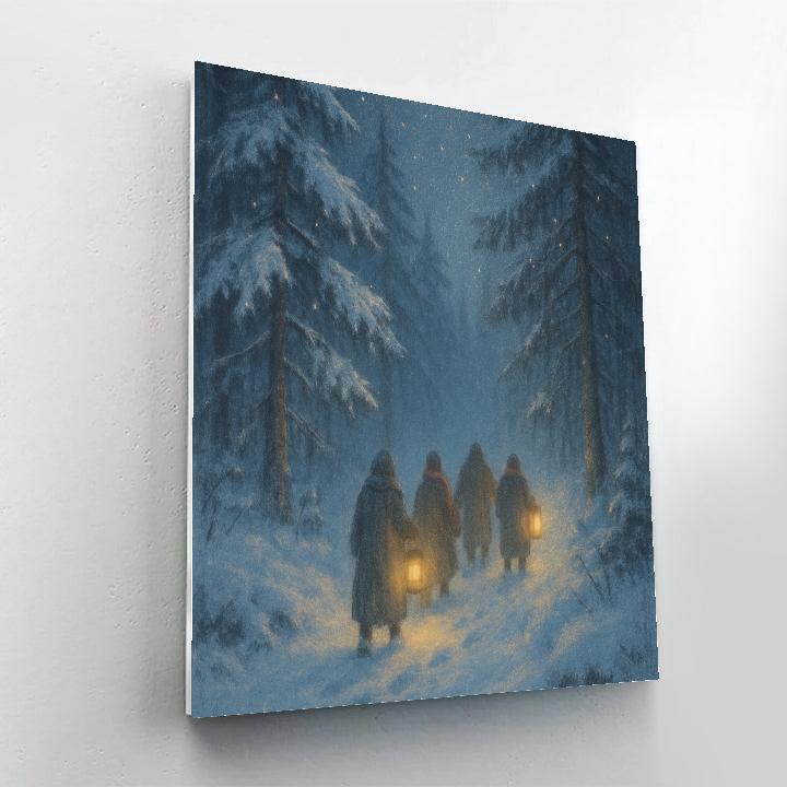 Lantern Walk Through Silent Pines Paint by numbers kits