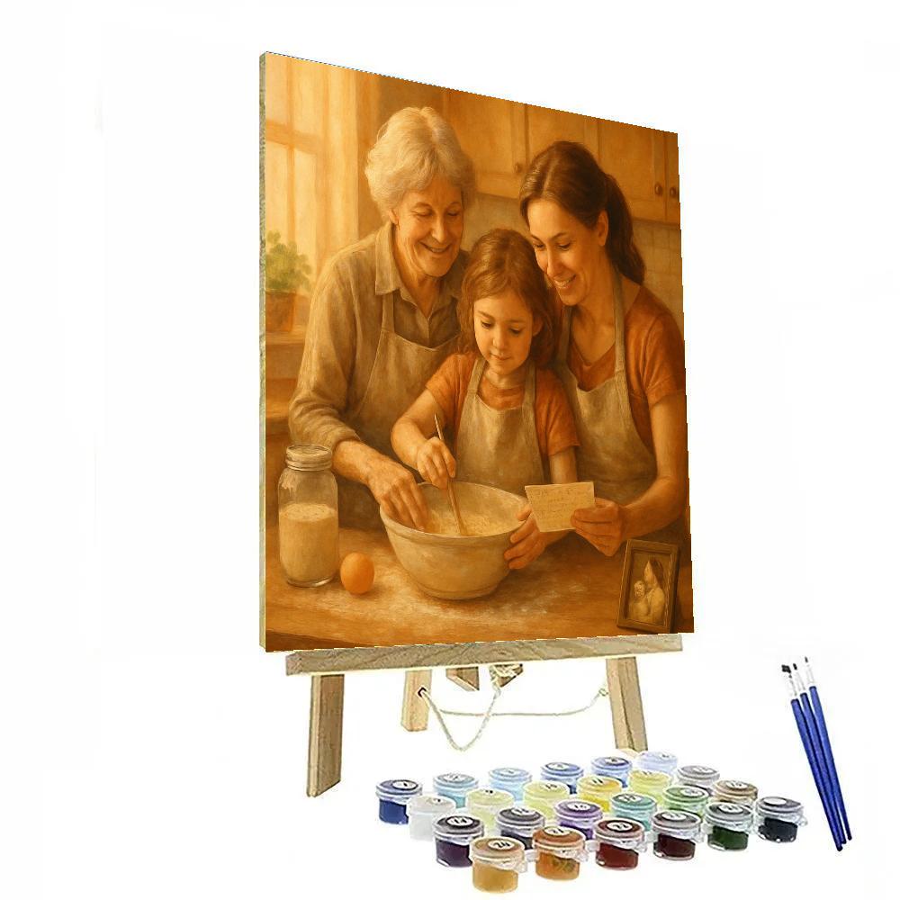 Learning To Bake Grandmas Recipe With Mom Numbered painting kits