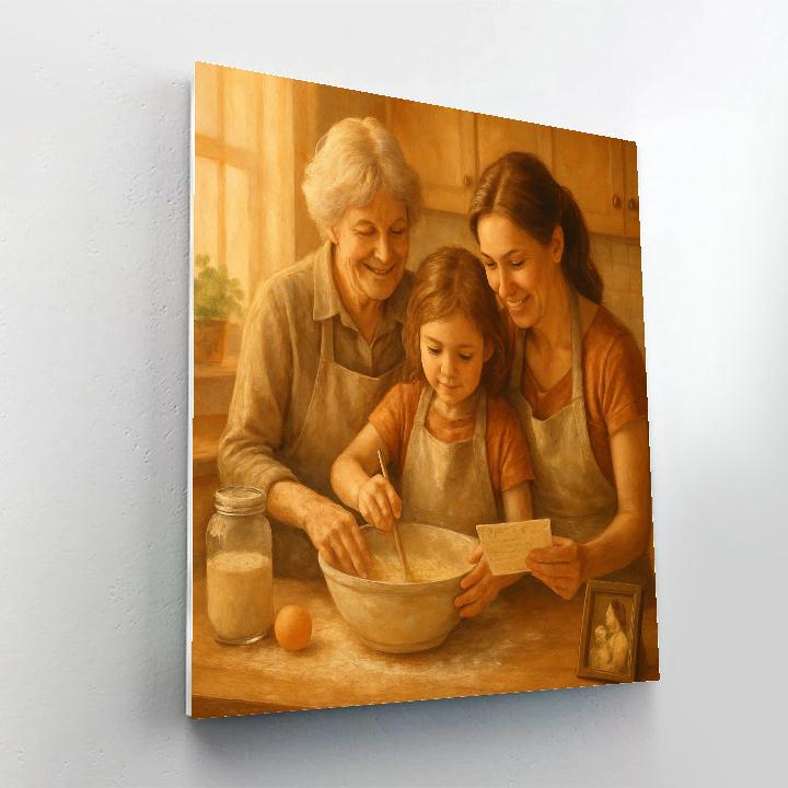 Learning To Bake Grandmas Recipe With Mom Numbered painting kits