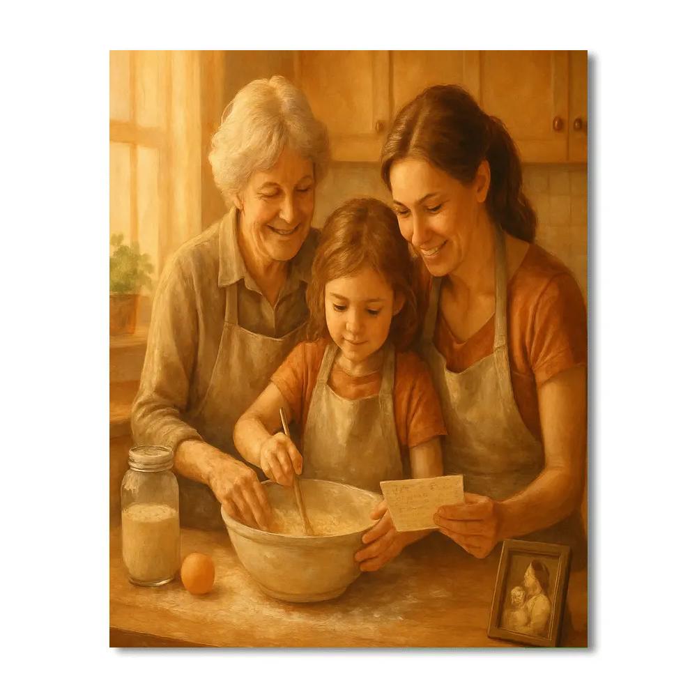 Learning To Bake Grandmas Recipe With Mom Numbered painting kits