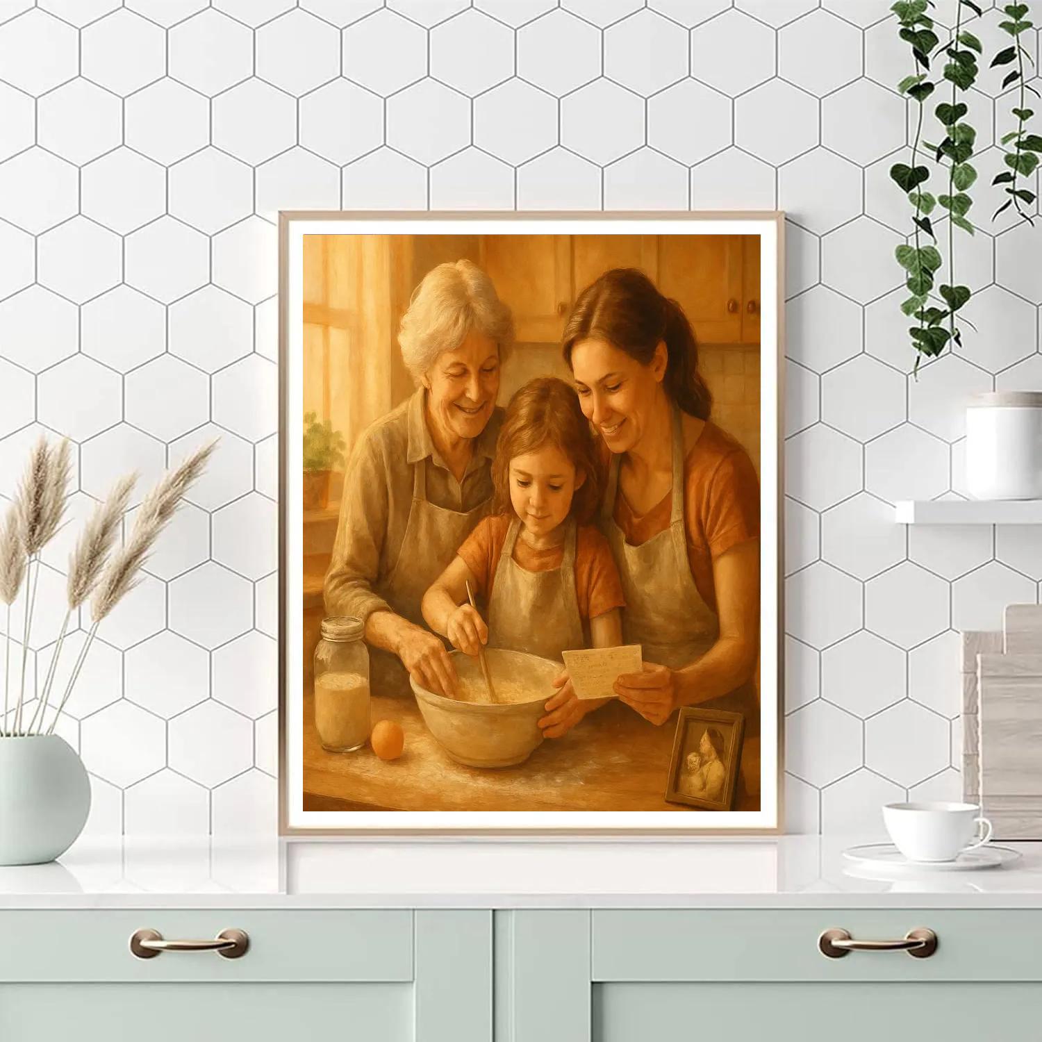 Learning To Bake Grandmas Recipe With Mom Numbered painting kits